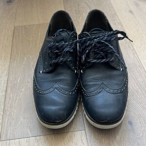 Cole Haan Black Leather Derby Shoes